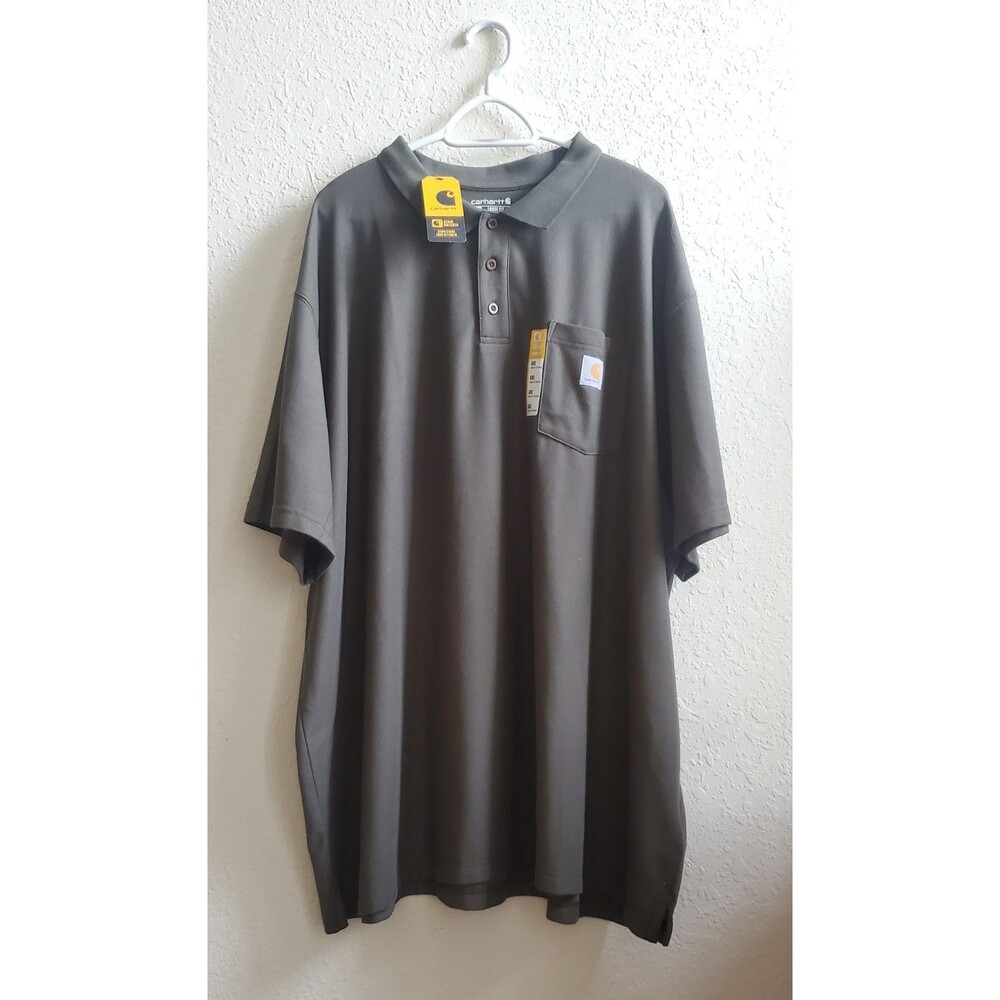 New Carhartt Shirt Mens 4XL Stain Breaker Loose Fit Moss Green Polo Short Sleeve